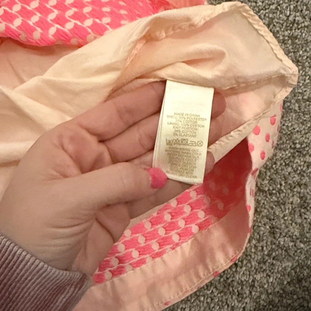 Kate Spade Toddler Hot Pink Polka Dot Skirt with Gold Bow Zipper 18 Months